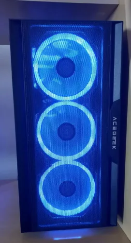 Gabinete Gamer Acegeek Stratus Mesh Preto Mid-Tower com Lateral de Vidro,