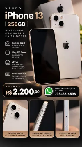 Iphone 13 bateria 90%