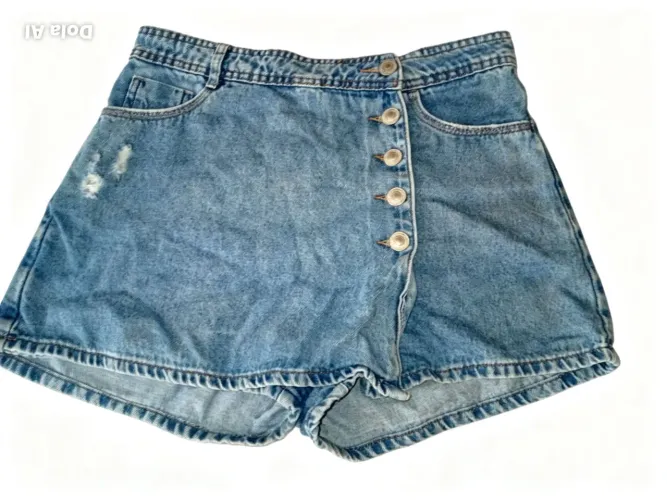 Shorts jeans azul botões