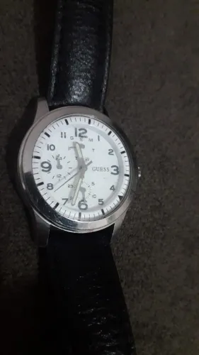 Relógio masculino Guess Journey modelo W10562G1 pulseira preta de couro em bom estado