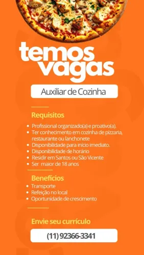 Vaga em Pizzaria (Santos) 