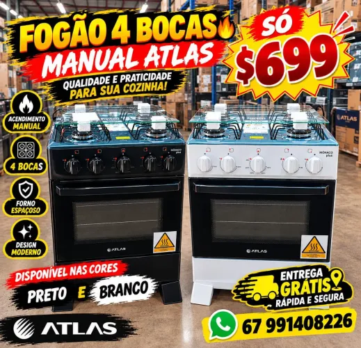 Fogão 4 bocas Manual