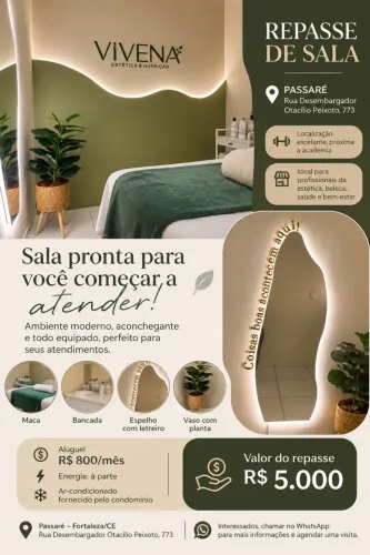 Repassse de sala para estética , Fisioterapia e outros