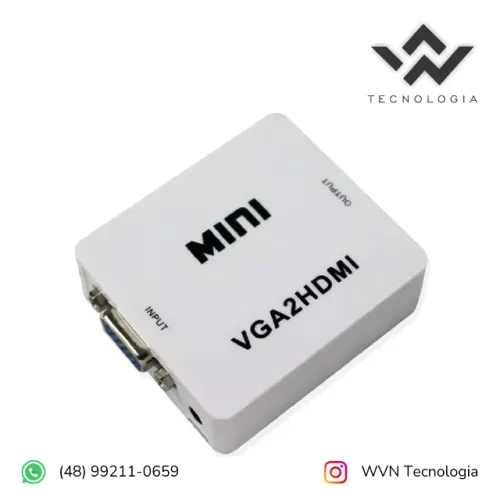 Adaptador conversor de VGA para HDMI com som áudio