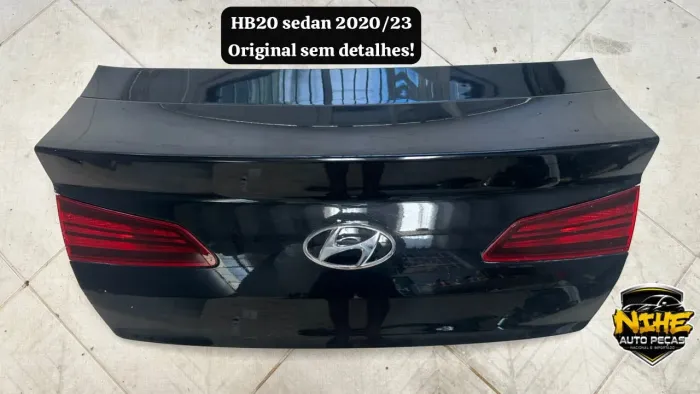 Tampa traseira Hyundai HB20 2020-2023 sedan original sem detalhes!
