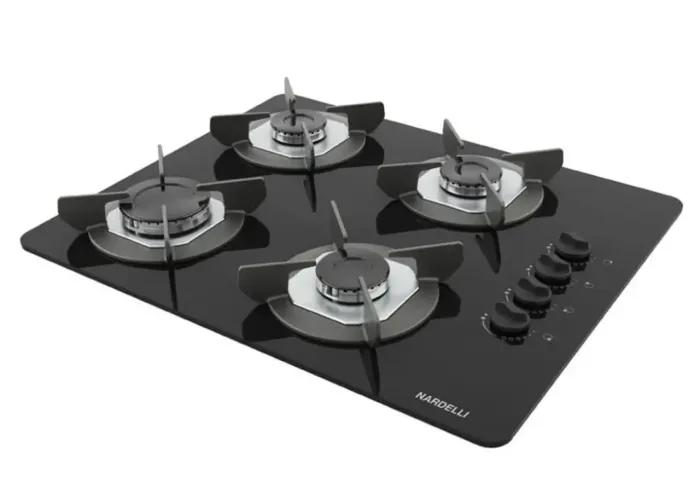 Cook top elétrico de 4 bocas base de vidro