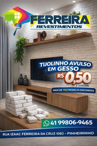 Tijolinho avulso em gesso R$0,50 a unidade