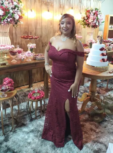 Vestido de festa marsala ,tamanho G