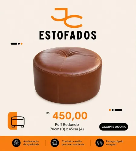 Puff novo Redondo JC Estofados