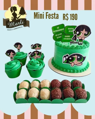 Kit Festa Bolo+docinho+cupcakes