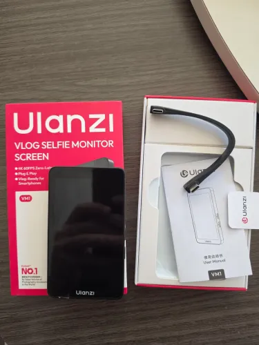 Monitor Selfie Ulanzi VM1 para Vlog, gravação e câmera traseira