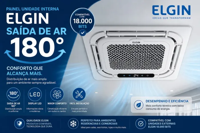 Painel ar condicionado cassete Elgin Split2