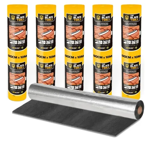 Manta Asfaltica Auto Adesiva 5 Uni Aluminizada - 90cm X 10m