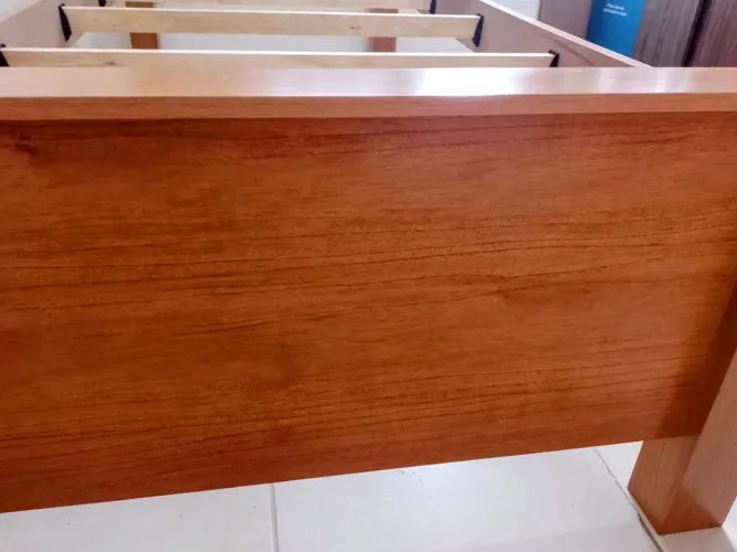 Cama solteiro MDF com cabeceira flex