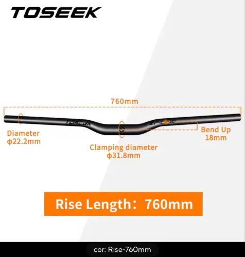Guidão de Bicicleta TOSEEK ZF-ONE 31.8mm em Carbono para MTB - 760mm
