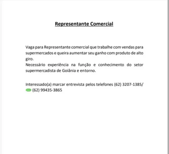 Representante(a0 Comercial