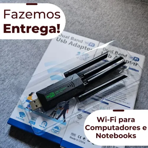 Adaptador Wifi USB 5G 2.4G 1200Mbps Dual Band 4 Antenas 802.11ac Produto Novo