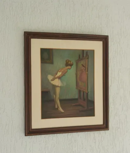 Óleo sobre tela antigo representando bailarina quadro antigo 70cm x 60cm