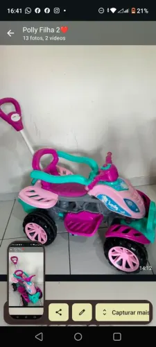 Quadriciclo infantil maral feminino
