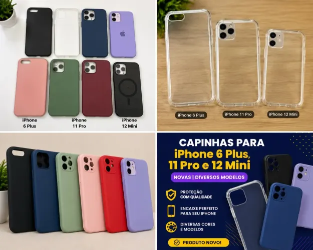 Capinhas para iPhone 6 Plus, iPhone 11 Pro e iPhone 12 Mini | Novas | Diversos Modelos