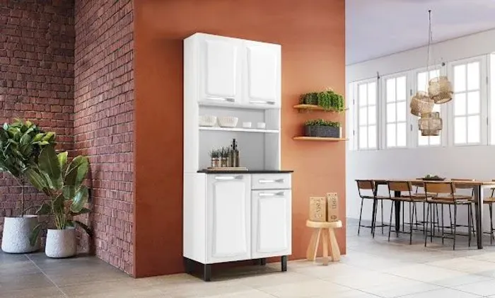 Armario de Cozinha Aco Itatiaia 80x195x45, frete gratis