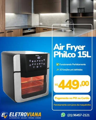 Air Fryer Philco 15L - NOVA (Sem Uso!)