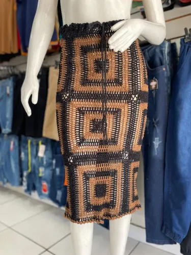 Saia longa de crochê