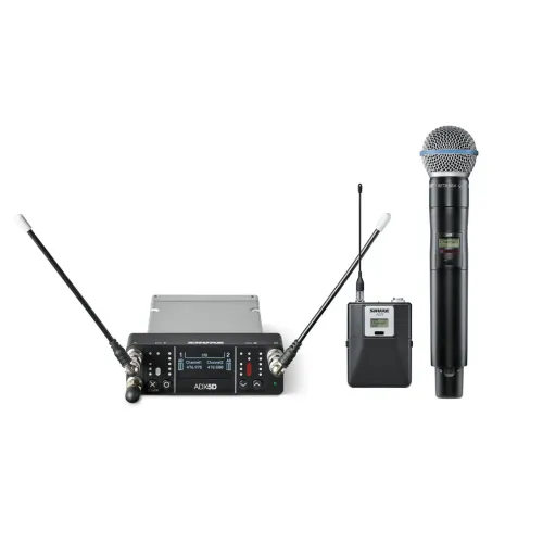 Sistema Duplo Microfone Axient Digital ADX5D Compacto AD2 Beta 58A + Bodypack AD1