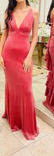 Vestido de festa lurex premium