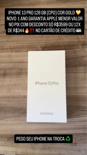iPhone 13 Pro 128 gb CPO novo lacrado 1 ano garantia Apple