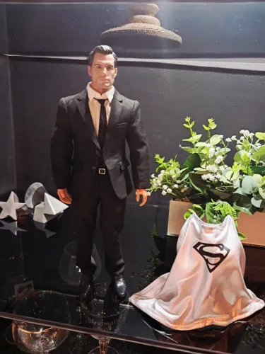 Superman prateado Henry Cavill novíssimo action figure rosto do ator herói coleção geek