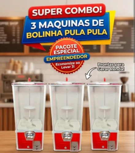 Maquinas de bolinhas 3 polegadas - 3 unidades - usadas 