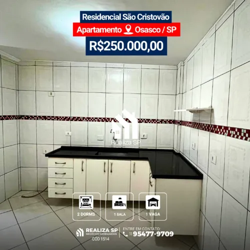 Apartamento à Venda -55m² - Residencial São Cristóvão Osasco/SP | 2 Dormitórios | 1 Vaga