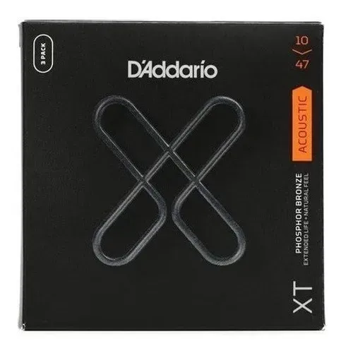 Kit 3 Jogos De Corda D'addario Xtapb1047 Extra Light Phb