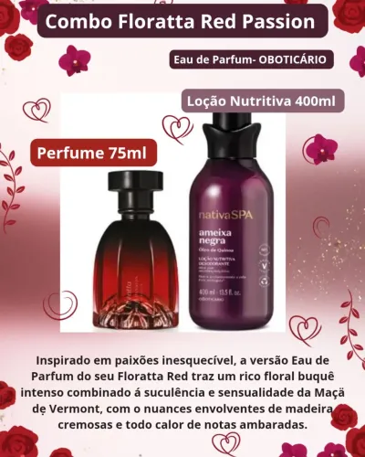 Como Floratta Red Passion + NativaSPA Ameixa negra- OBOTICÁRIO