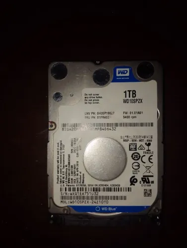 HD Interno WD Blue 1TB - SATA 2,5? para Notebook