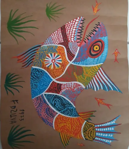 Peixe chico da silva pintura em papel