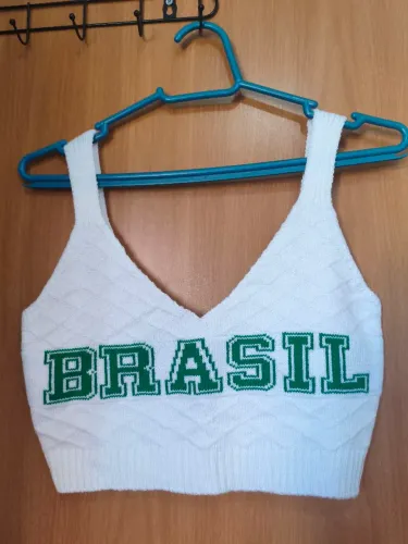 Top cropped Brasil branco