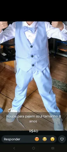 Roupa para pajem, casamento, formatura- tamanho 8 anos- azul
