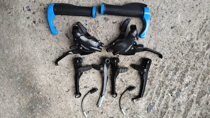 Trocadores e freios bike
