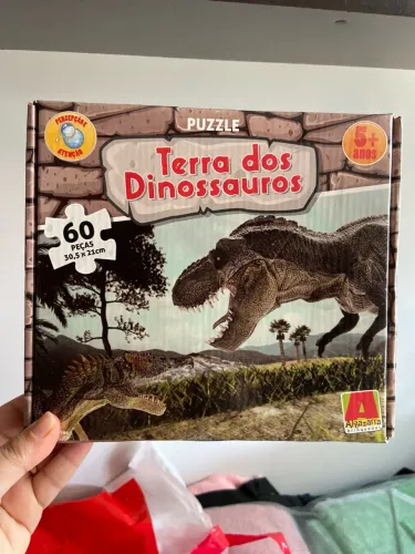 Quebra-cabeça Infantil ?Terra dos Dinossauros? - Algazarra (60 peças)