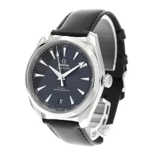 Omega Seamaster Aqua Terra Preto Pulseira Couro C Garantia