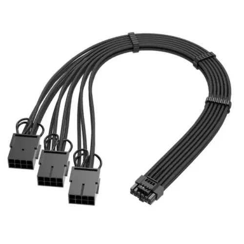 Adaptador Pci-e 5.0 12Vhpwr 16 Pinos Para 3 X 8 Pinos 6+2 (Gpu Placa De Vídeo) - Rtx 40 E
