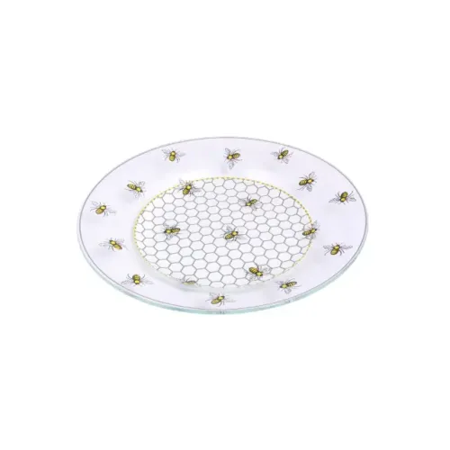 Conj. 02 Pratos Fundos - Abelhas 17669 23cm Vidro Decorglass
