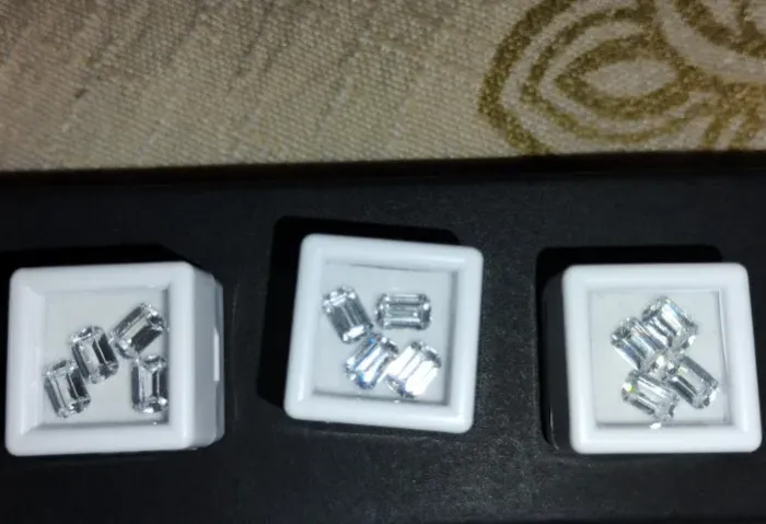 lote 15 zircônias de alto carbono 6x4mm lapidação corte de esmeralda