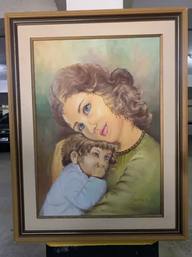 Quadro: A Mãe (69x88cm) - artista: Janer Lima