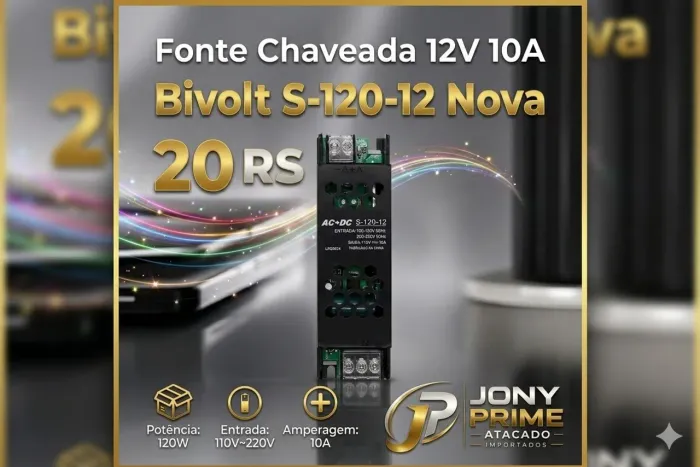 Fonte Chaveada 12V 10A Bivolt