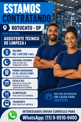 ASSISTENTE TÉCNICO DE LIMPEZA I