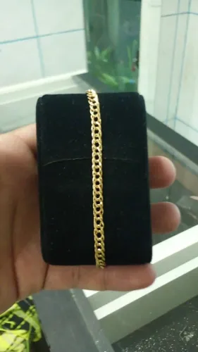 Pulseira de ouro elo duplo 
