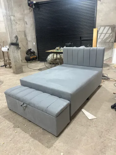 Cama box mais recamier baú mais cabeceira de cama 